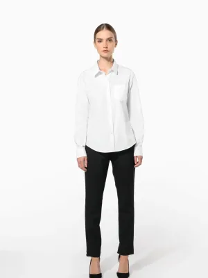 Ladies' long-sleeved cotton poplin shirt