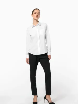 Ladies' long-sleeved cotton poplin shirt