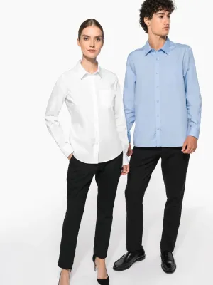 Ladies' long-sleeved cotton poplin shirt