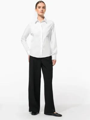 Chemise popeline manches longues femme