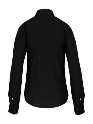 Ladies' long-sleeved cotton poplin shirt – Black