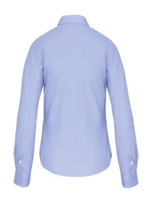 Ladies' long-sleeved cotton poplin shirt – Bright Sky