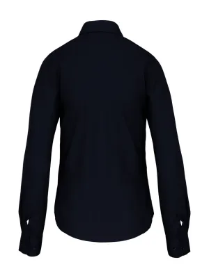 Ladies' long-sleeved cotton poplin shirt – Navy