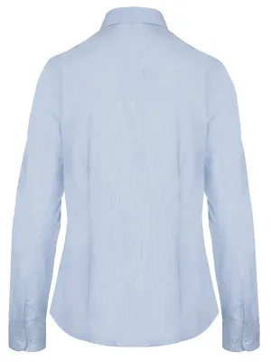 Chemise popeline manches longues femme – Striped Pale Blue / White
