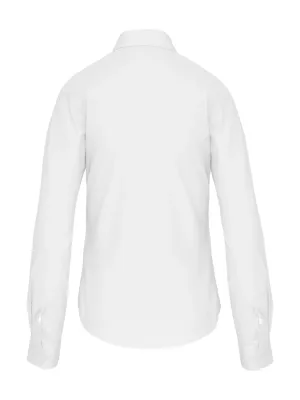 Ladies' long-sleeved cotton poplin shirt – White
