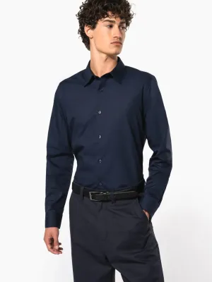 Men’s long-sleeved cotton poplin shirt