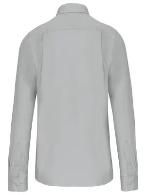 Men's long-sleeved cotton poplin shirt – Snow Grey