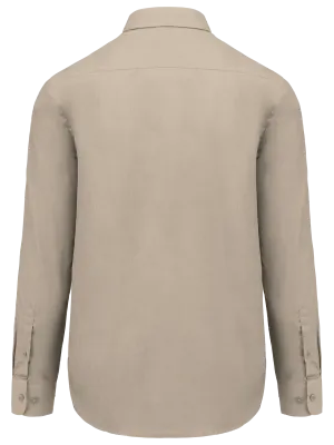 Men's easy-care polycotton poplin shirt – Beige