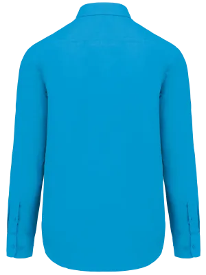 Men's easy-care polycotton poplin shirt – Bright Turquoise