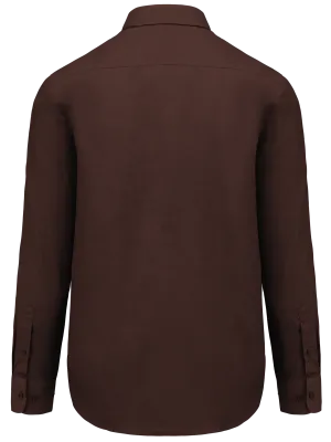 Men's easy-care polycotton poplin shirt – Brown