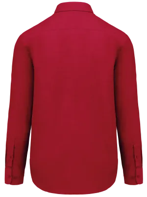 Men's easy-care polycotton poplin shirt – Classic Red