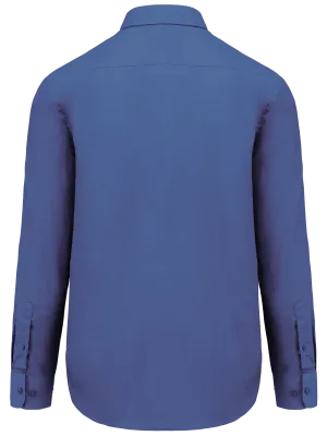 Men's easy-care polycotton poplin shirt – Cobalt Blue