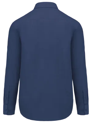 Men's easy-care polycotton poplin shirt – Deep Blue
