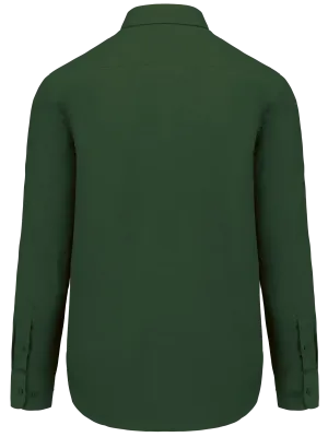 Men's easy-care polycotton poplin shirt – Forest Green