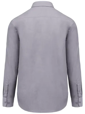 Men's easy-care polycotton poplin shirt – Silver