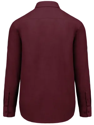 Men's easy-care polycotton poplin shirt – Wine