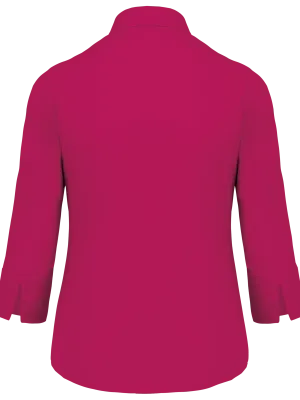 Chemise popeline polycoton manches 3/4 entretien facile femme – Fuchsia