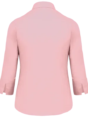 Chemise popeline polycoton manches 3/4 entretien facile femme – Pale Pink