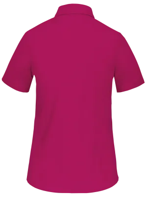 Ladies’ easy-care short sleeve polycotton poplin shirt – Fuchsia