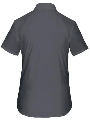 Ladies’ easy-care short sleeve polycotton poplin shirt – Urban Grey