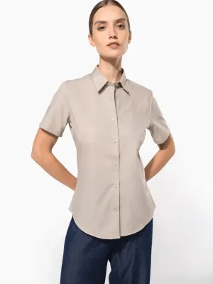 Ladies’ easy-care short sleeve polycotton poplin shirt
