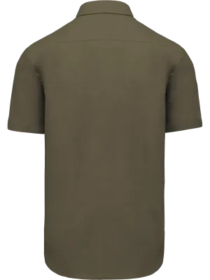 Men's short-sleeved easy-care poly-cotton poplin shirt