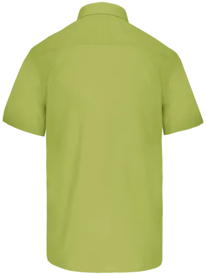 Men's short-sleeved easy-care poly-cotton poplin shirt – Burnt Lime