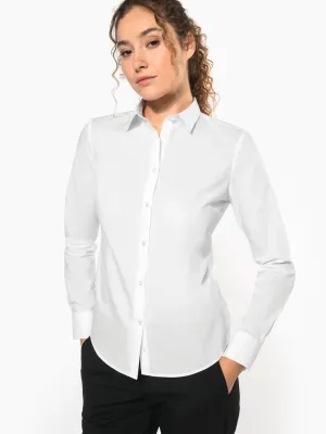 Ladies' poplin easy care polycotton shirt