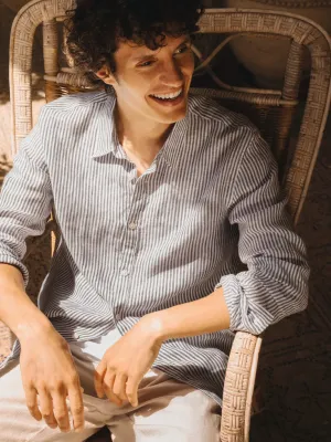 Men's striped linen shirt