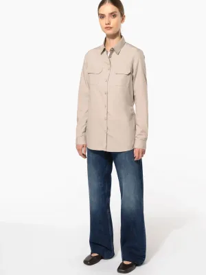 Ladies' long sleeved safari shirt