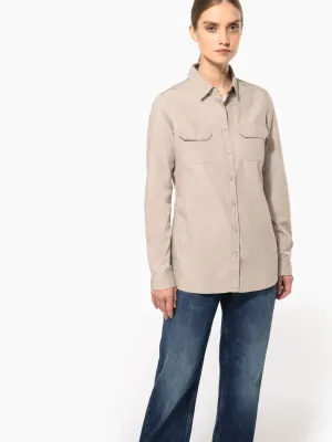 Ladies' long sleeved safari shirt