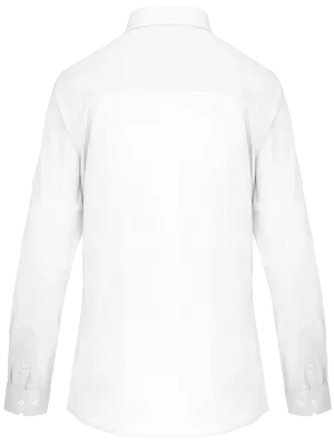 Ladies' long sleeved safari shirt – White