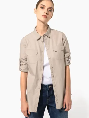 Ladies' long sleeved safari shirt