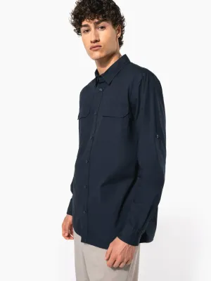 Camisa safari de manga larga de hombre
