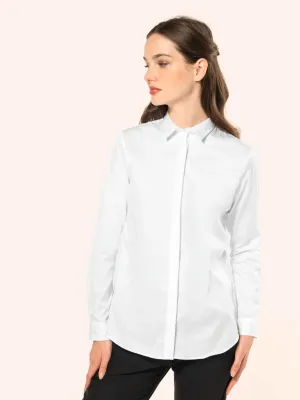 Ladies' long-sleeved twill shirt