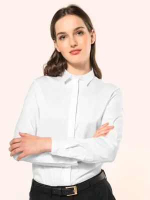 Ladies' long-sleeved twill shirt