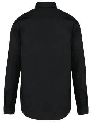 Ladies' long-sleeved twill shirt – Black