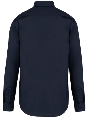 Ladies' long-sleeved twill shirt – Navy