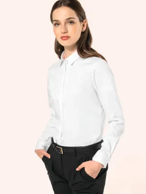 Ladies' long-sleeved twill shirt