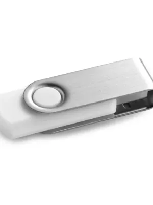 CLAUDIUS 8GB. Clé USB 8GB avec attache en métal – Blanc