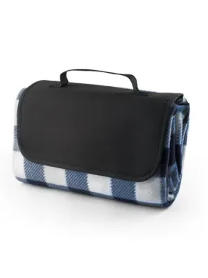 RILEY II. Couverture de pique-nique doublée EPE (180 g/m²) avec motif – Bleu