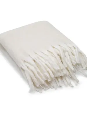 COMFY. Couverture en polyester recyclé (100% rPET) (300 g/m²), au toucher mohair – Beige