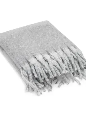 COMFY. Couverture en polyester recyclé (100% rPET) (300 g/m²), au toucher mohair – Gris