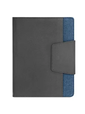 RUSSEL. Couverture en PU et tissu polyester avec bloc-notes A5 avec pages unies