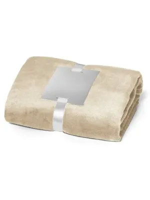 DYLEAF. Couverture polaire (240 g/m²) avec ruban pour carte de personnalisation – Beige