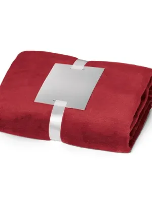 DYLEAF. Couverture polaire (240 g/m²) avec ruban pour carte de personnalisation – Bordeaux