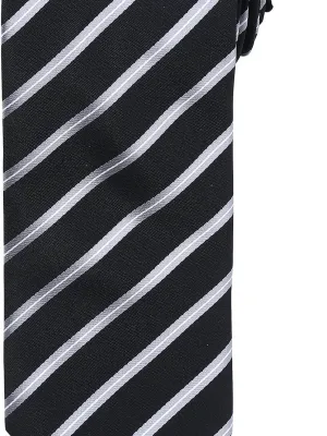 Sports stripe tie – Black / Silver