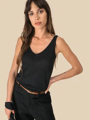Ladies' linen tank top