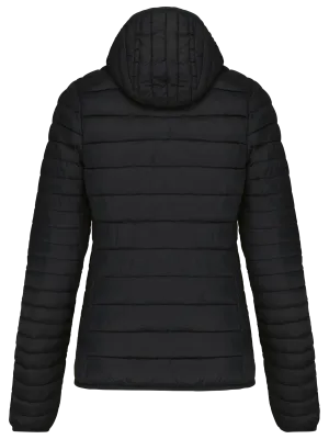 Ladies' lightweight hooded padded jacket – Black