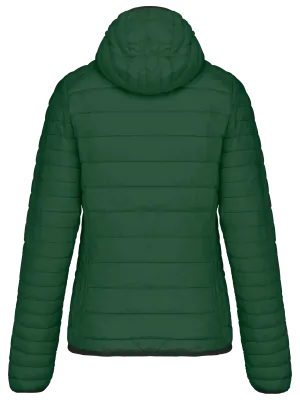 Ladies' lightweight hooded padded jacket – Forest Green